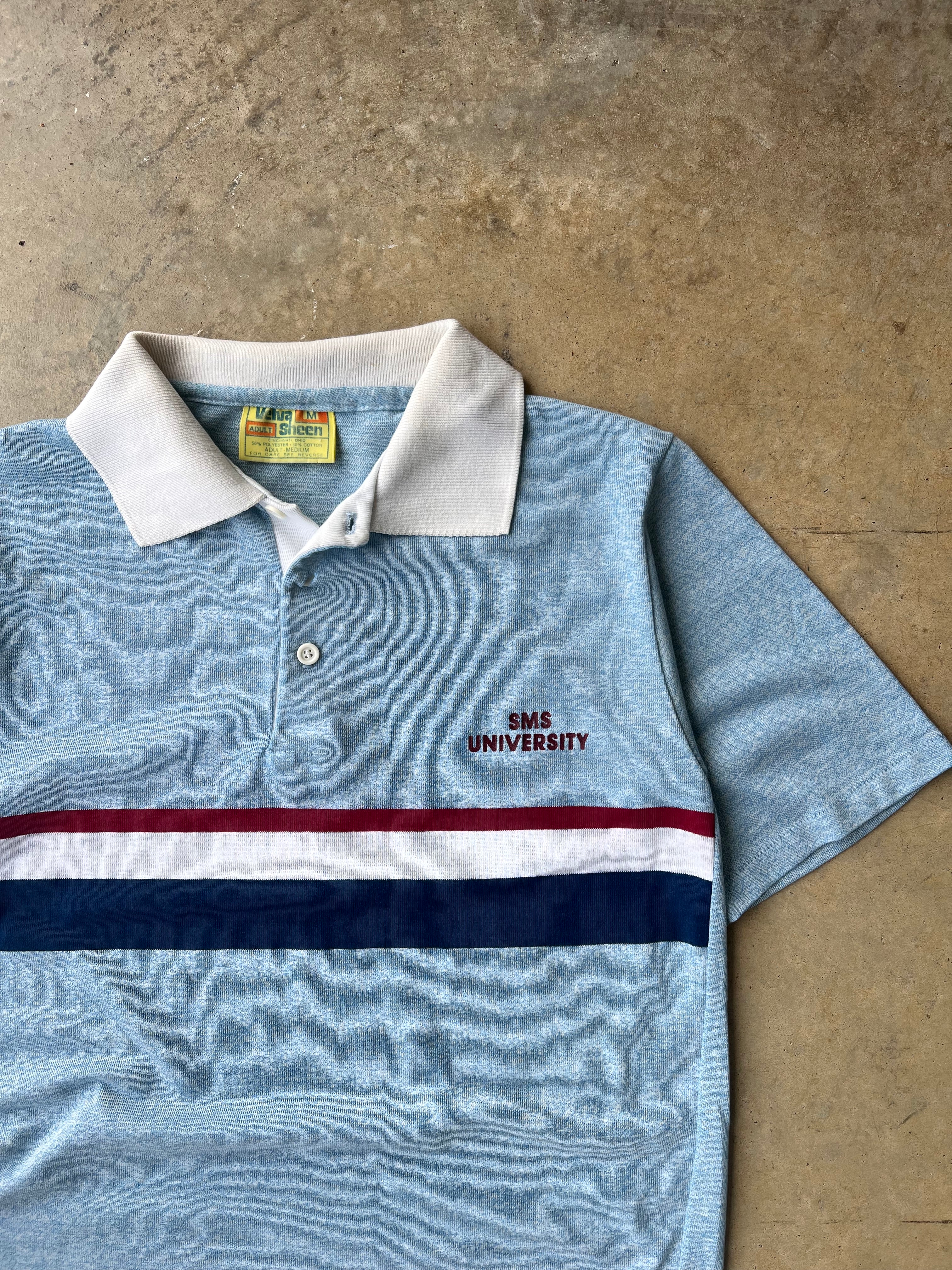 Vintage 1970s SMSU Striped Polo - (M)