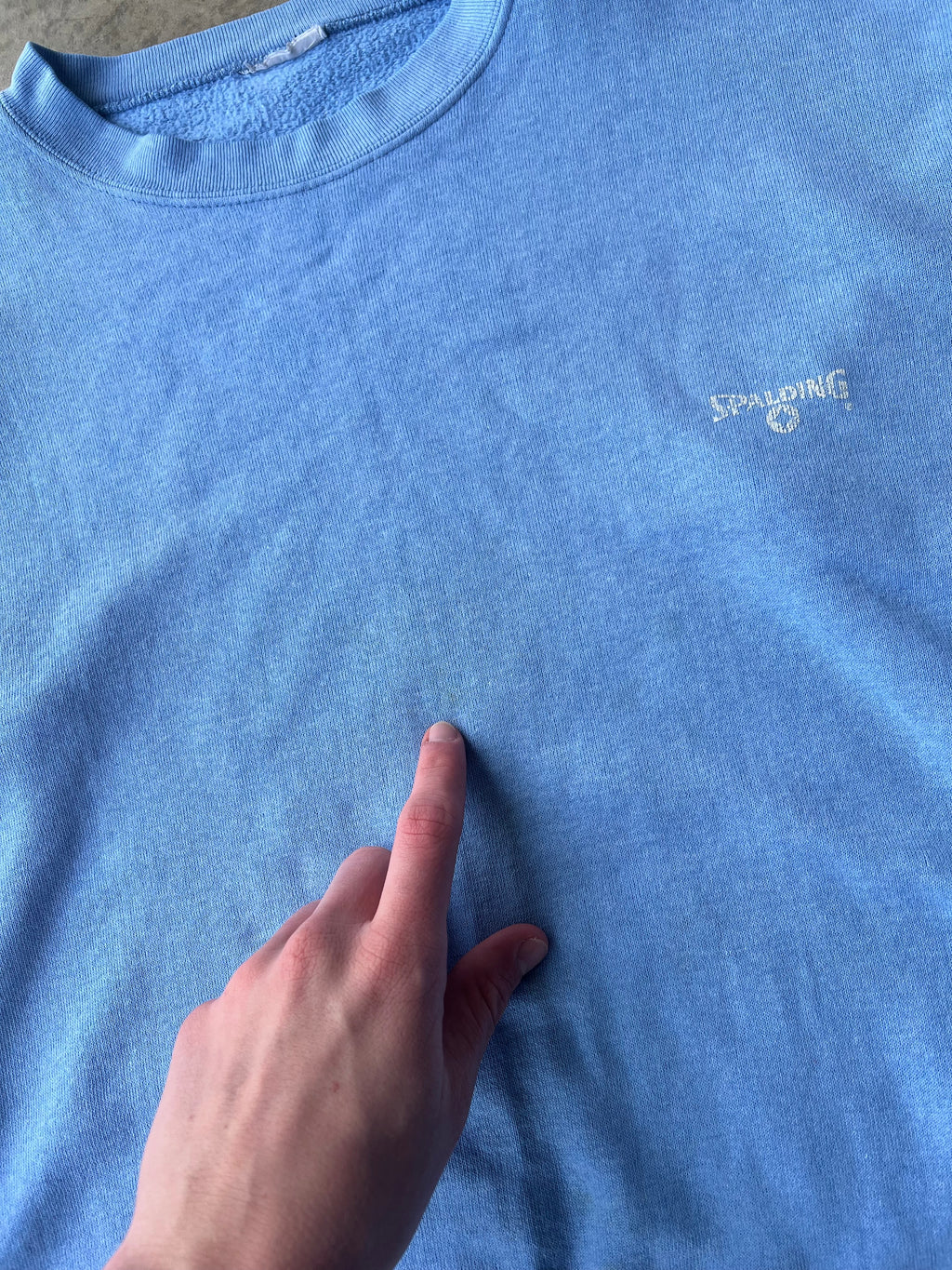 Vintage 1990s Spalding Faded Blue Sweatshirt - (L)