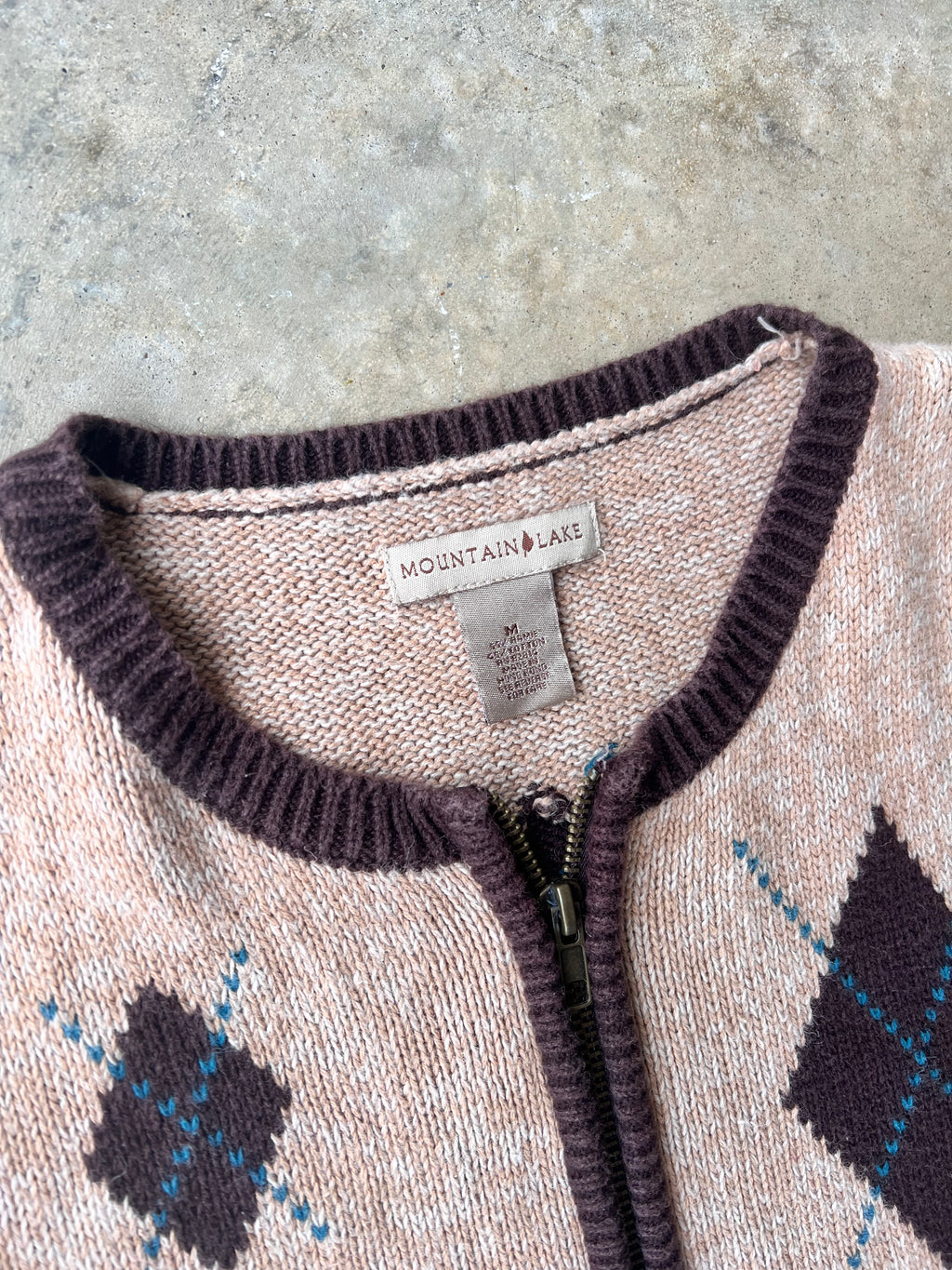 Vintage Zip-Up Sweater Vest Earth Tone - (M)