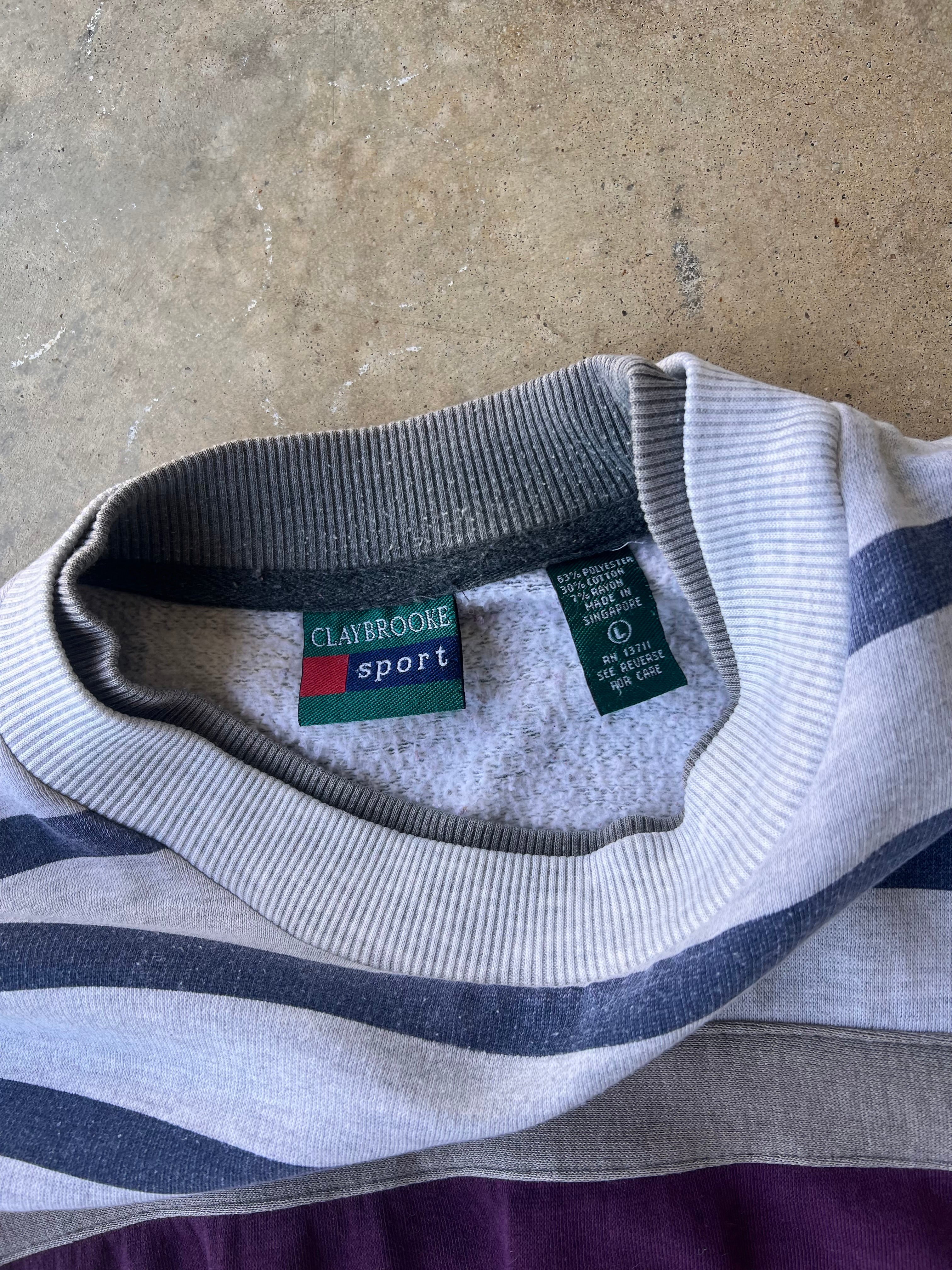 Vintage 1990s Striped Sweatshirt - (L)