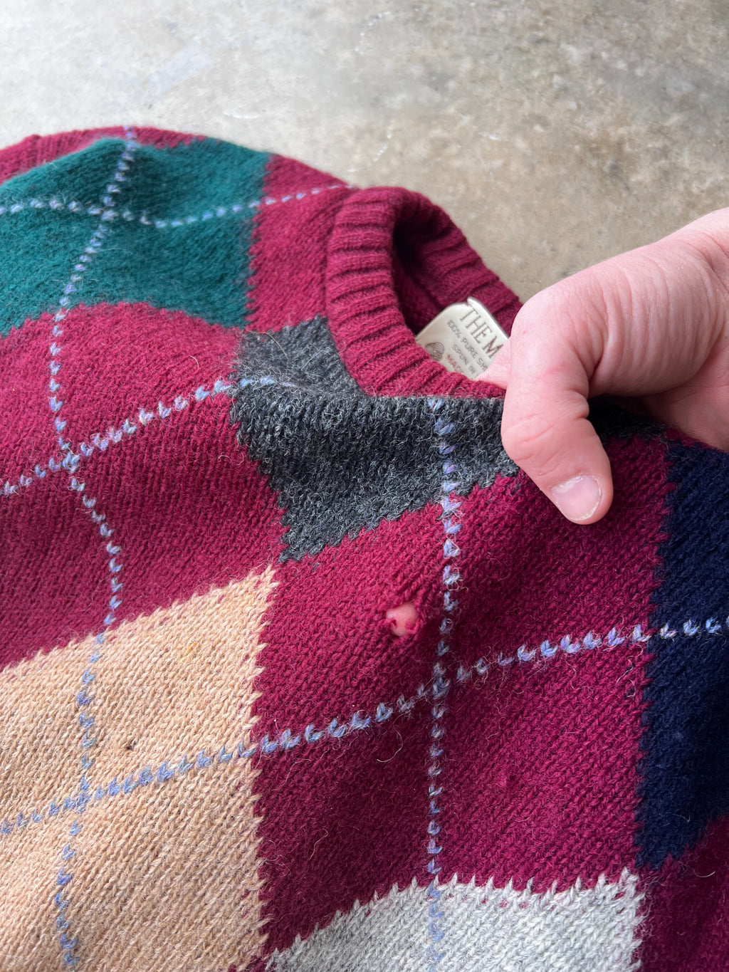 Vintage 1980s Argyle Shetland Wool Sweater - (M)