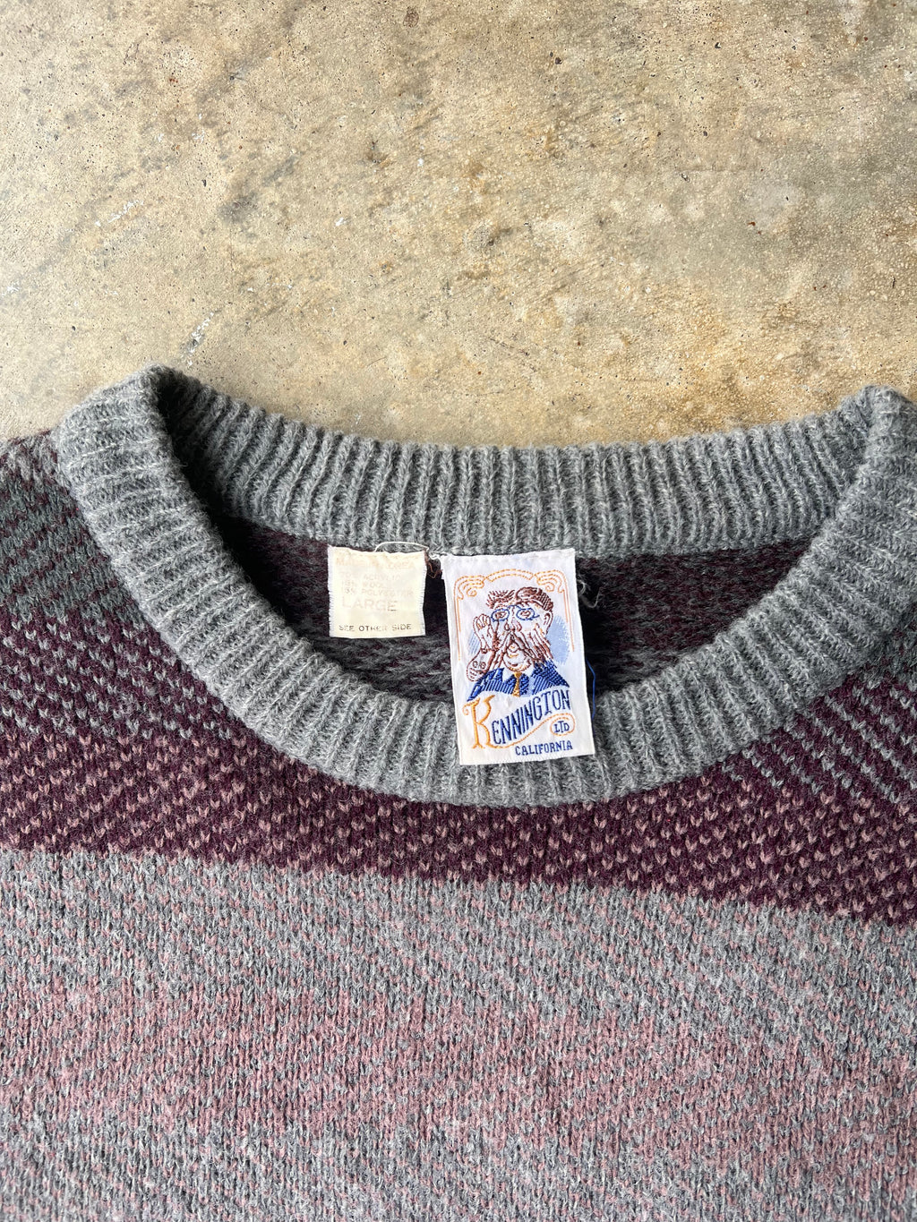 Vintage Kennington Striped Wool Sweater - (L)