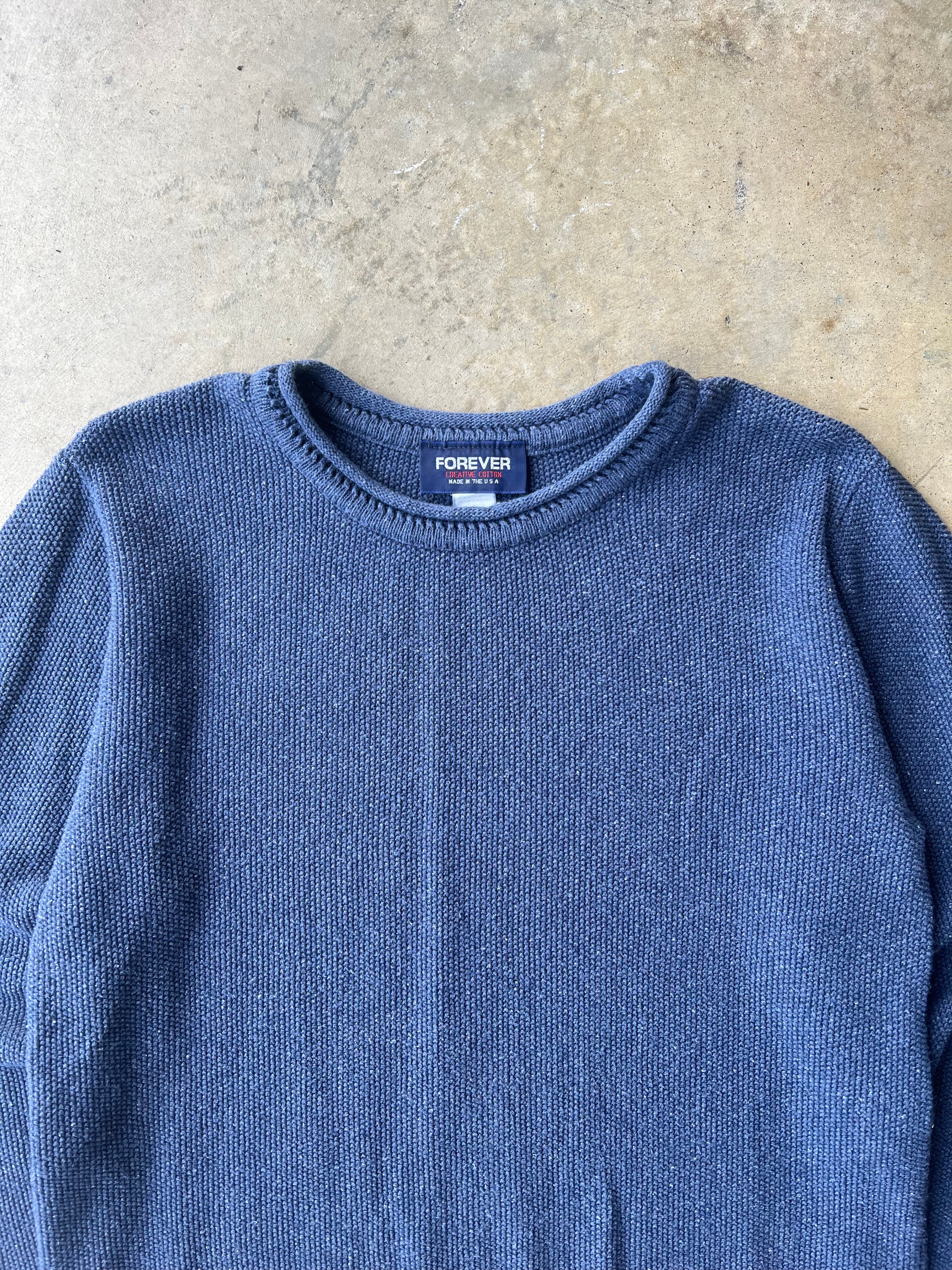 Vintage 1990s Blue Roll Neck Sweater - (M)
