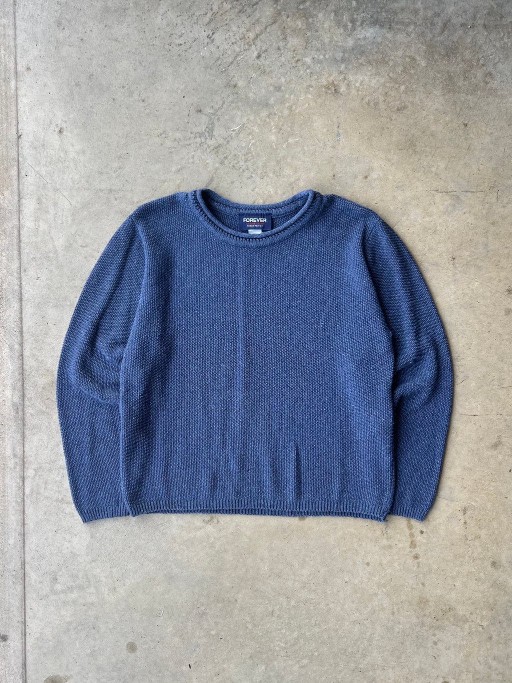 Vintage 1990s Blue Roll Neck Sweater - (M)