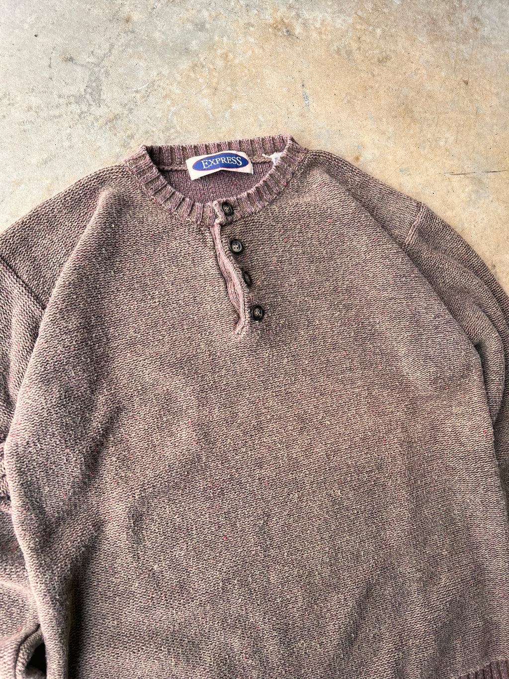Vintage 1990s Henley Earth Tone Sweater - (S)