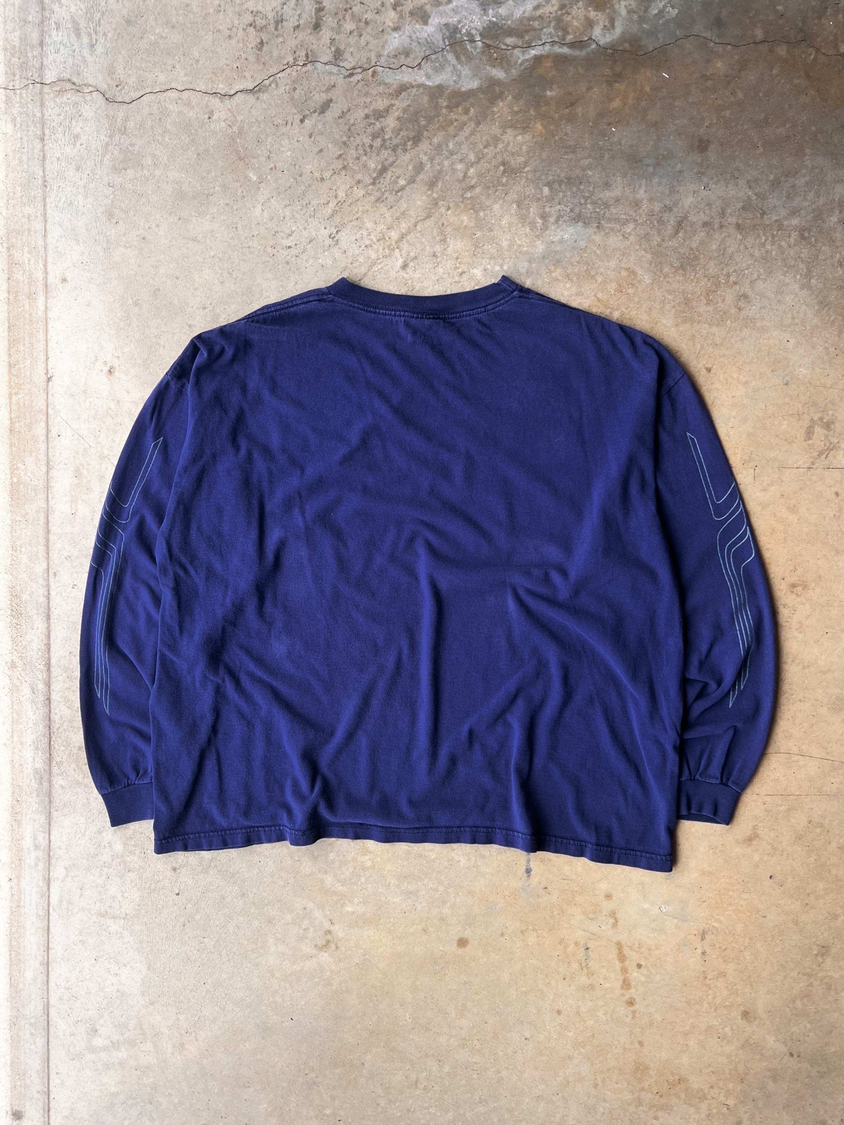 Vintage 1990s Navy Adidas Long Sleeve Shirt - (XL)