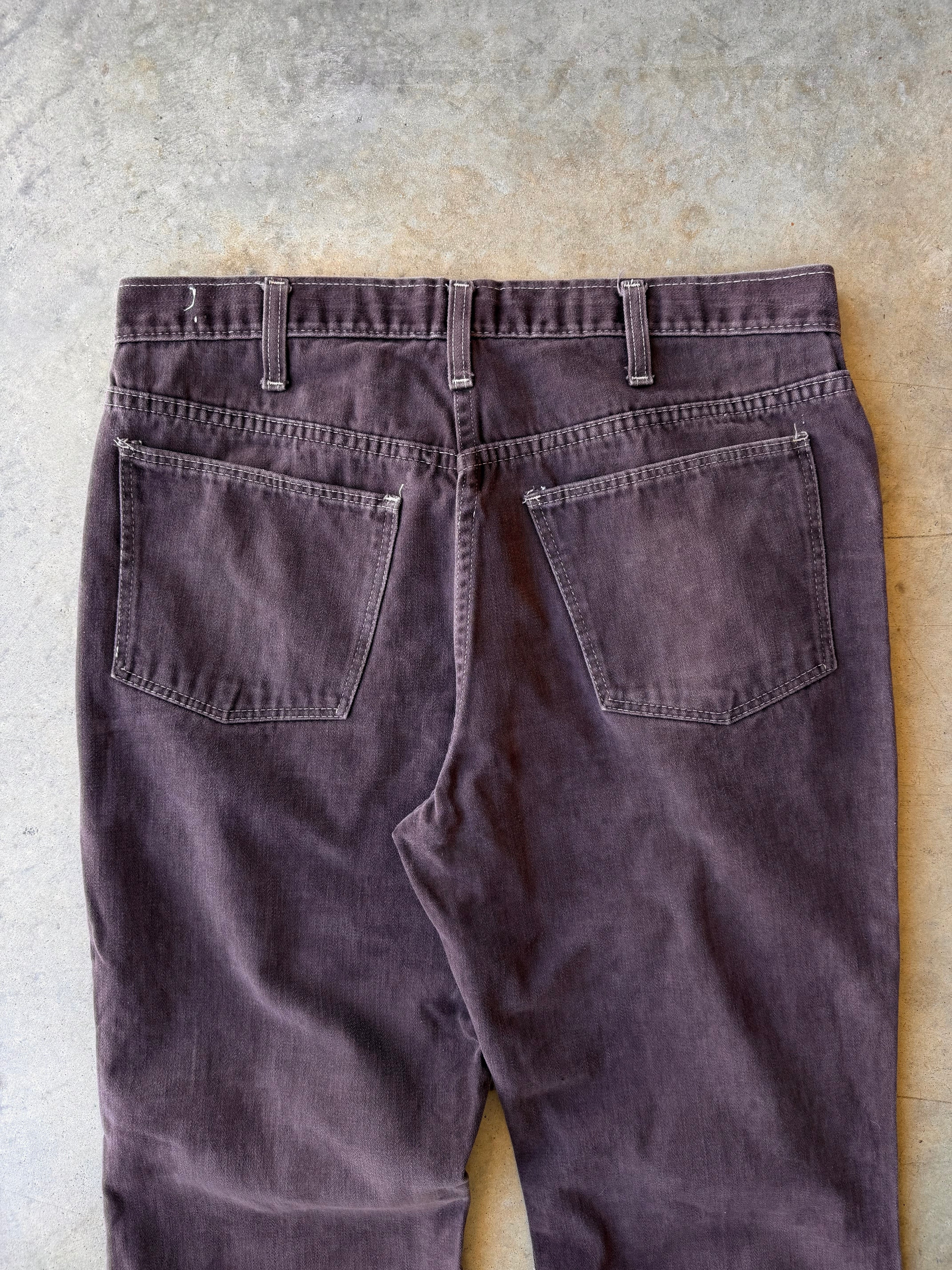 Vintage 1970s Brown Bellbottom Pants - (34)