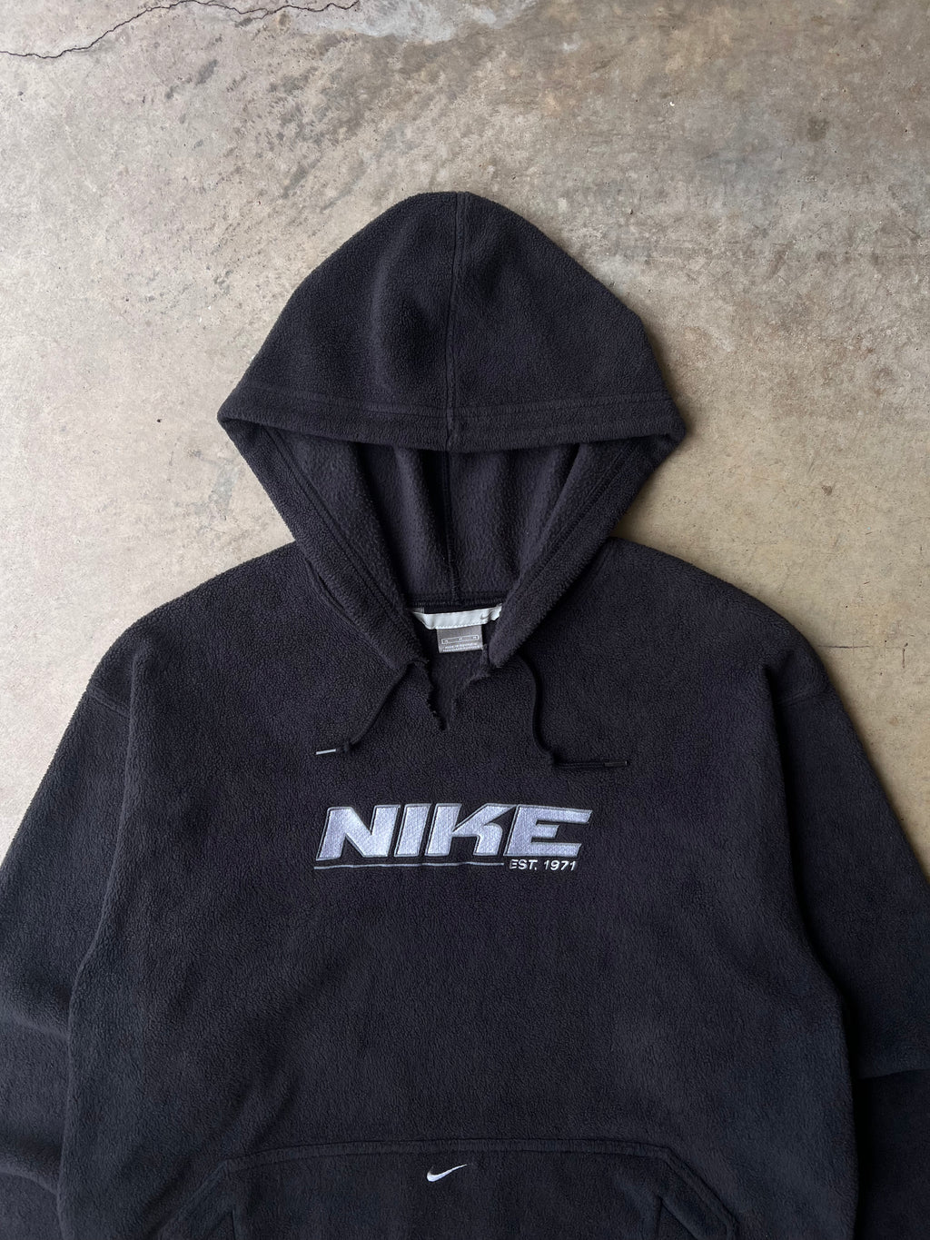 Vintage 00s Nike Black Fleece Center Swoosh Hoodie - (M)