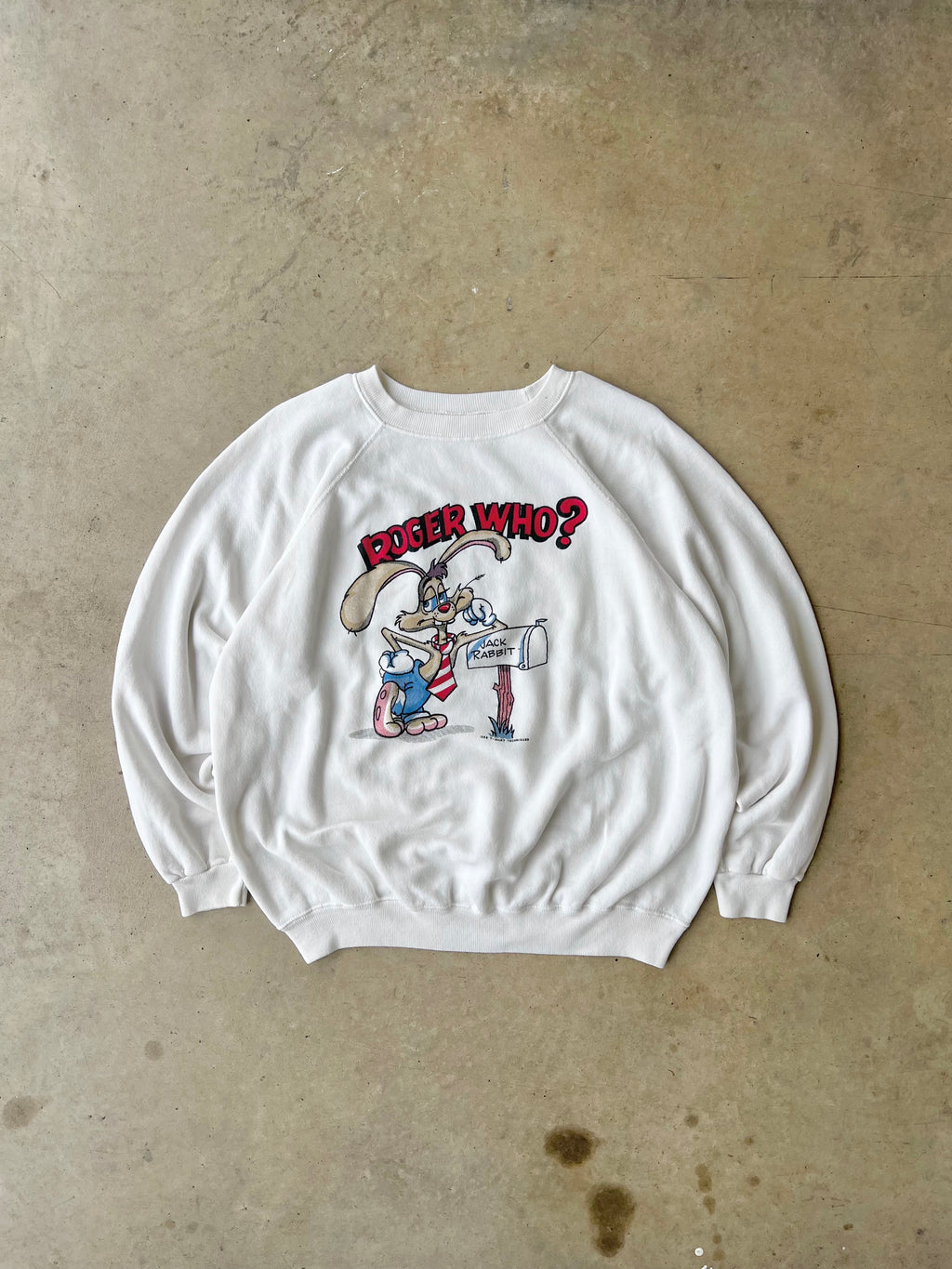 Vintage 1988 Roger Rabbit White Sweatshirt - (XL)