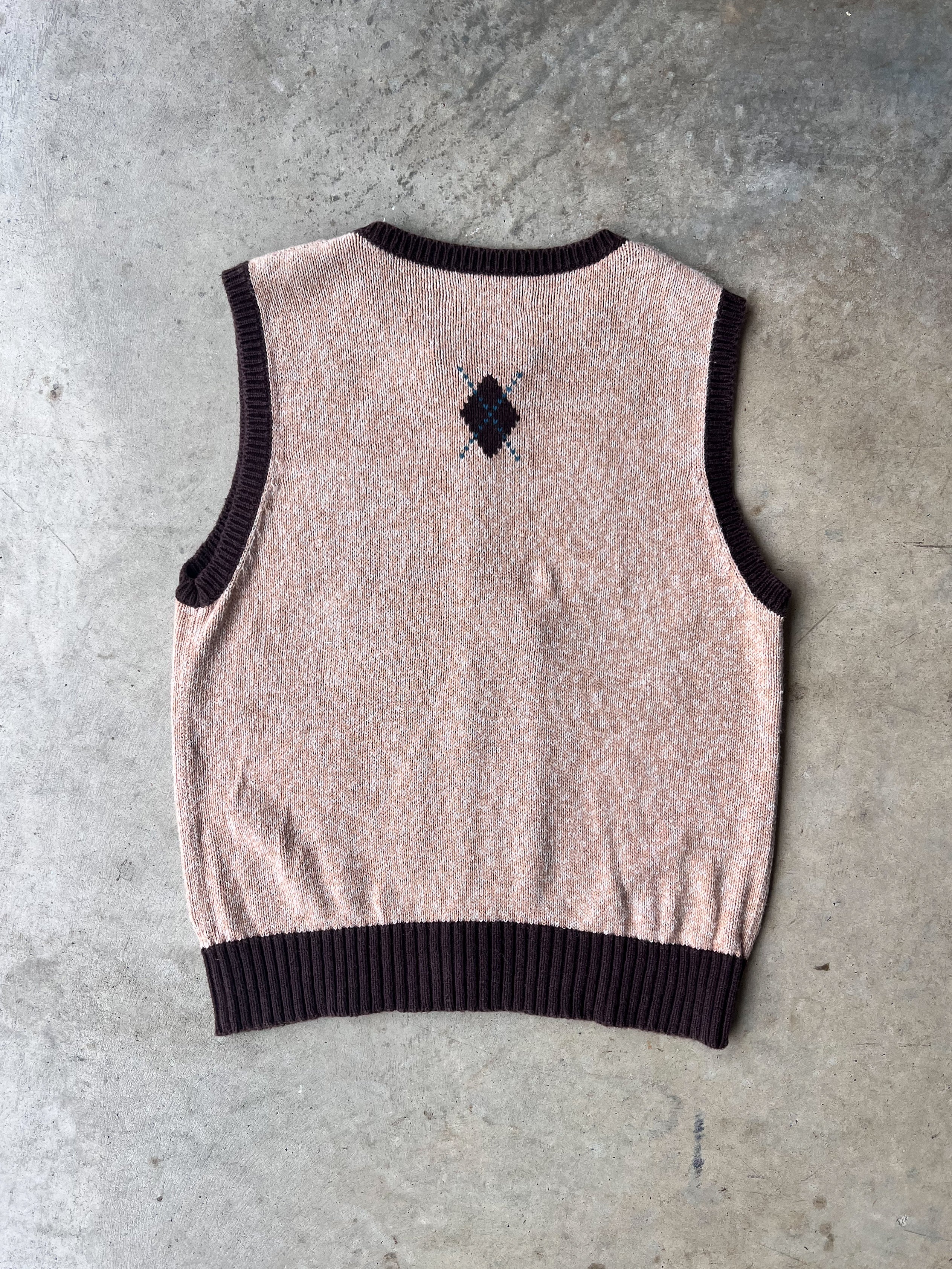 Vintage Zip-Up Sweater Vest Earth Tone - (M)