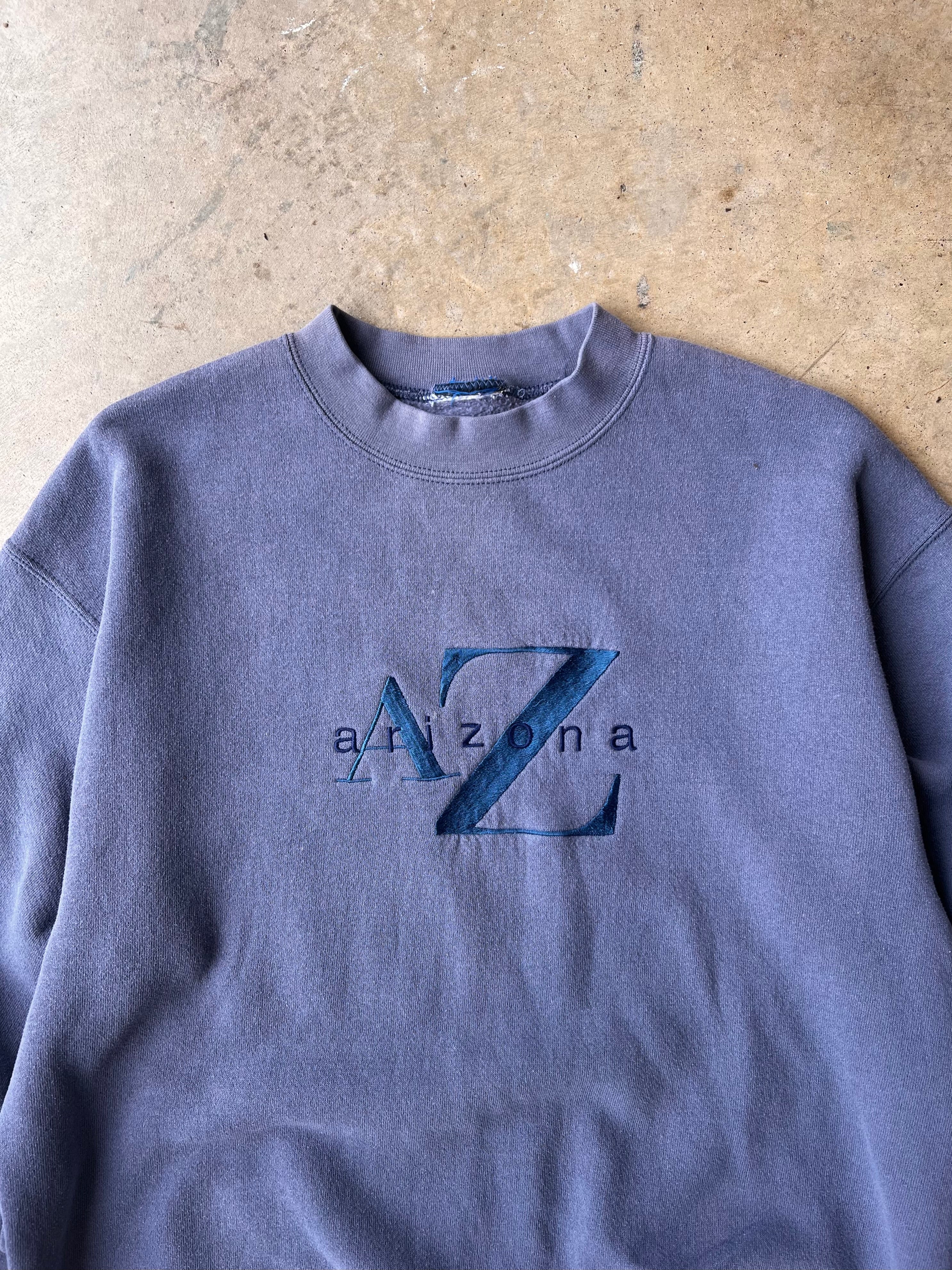Vintage 1990s Blue Embroidered Arizona Sweatshirt - (M)