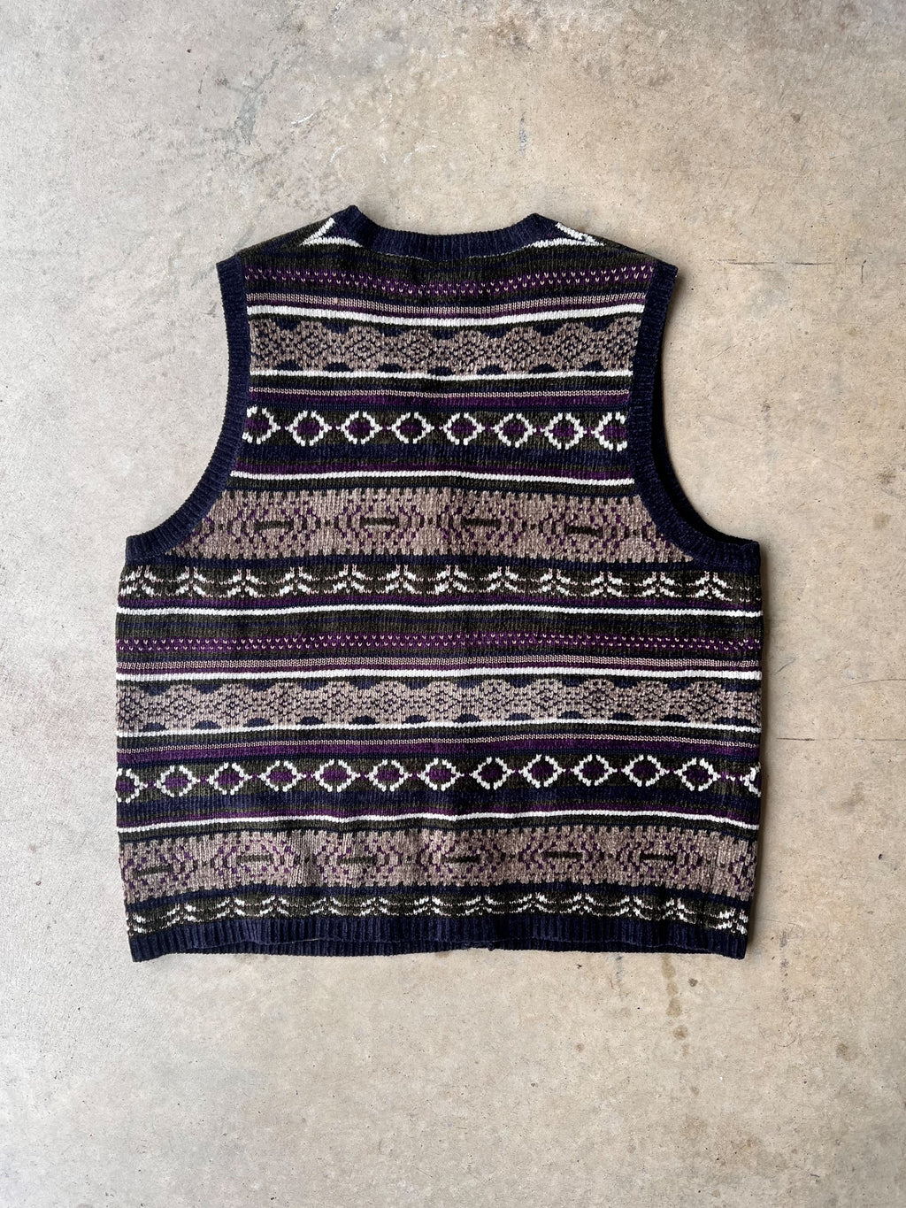 Vintage Sweater Zip-Up Earth Tone - (L)