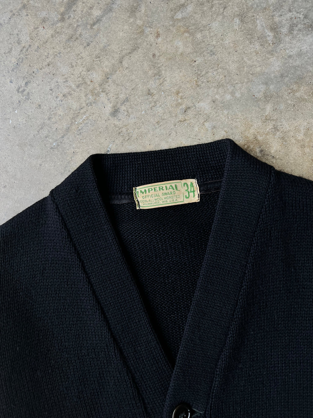 Vintage 1950s Black Wool Cardigan - (S)