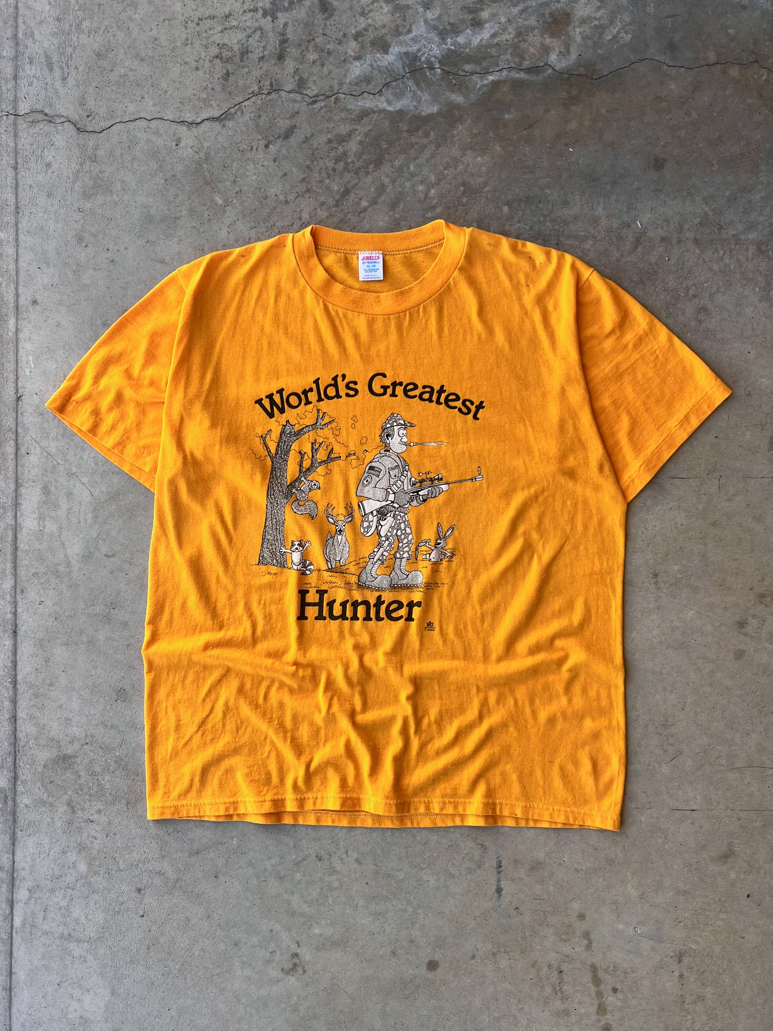 Vintage 1980s Funny Hunting Graphic T-Shirt - (XL)