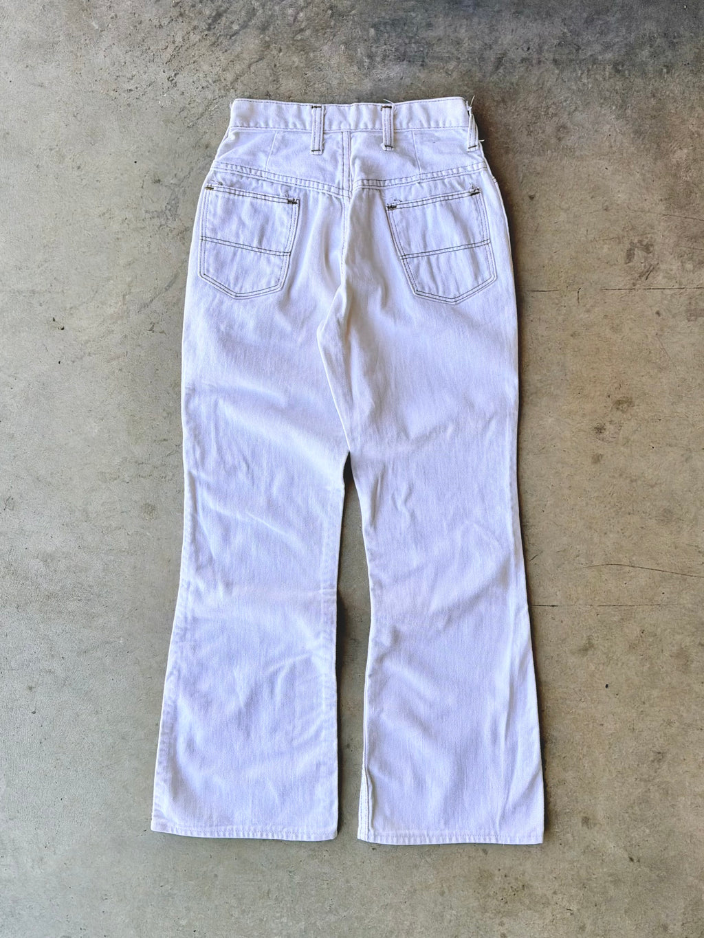 Vintage 1970s White Bellbottoms Pants - (24)