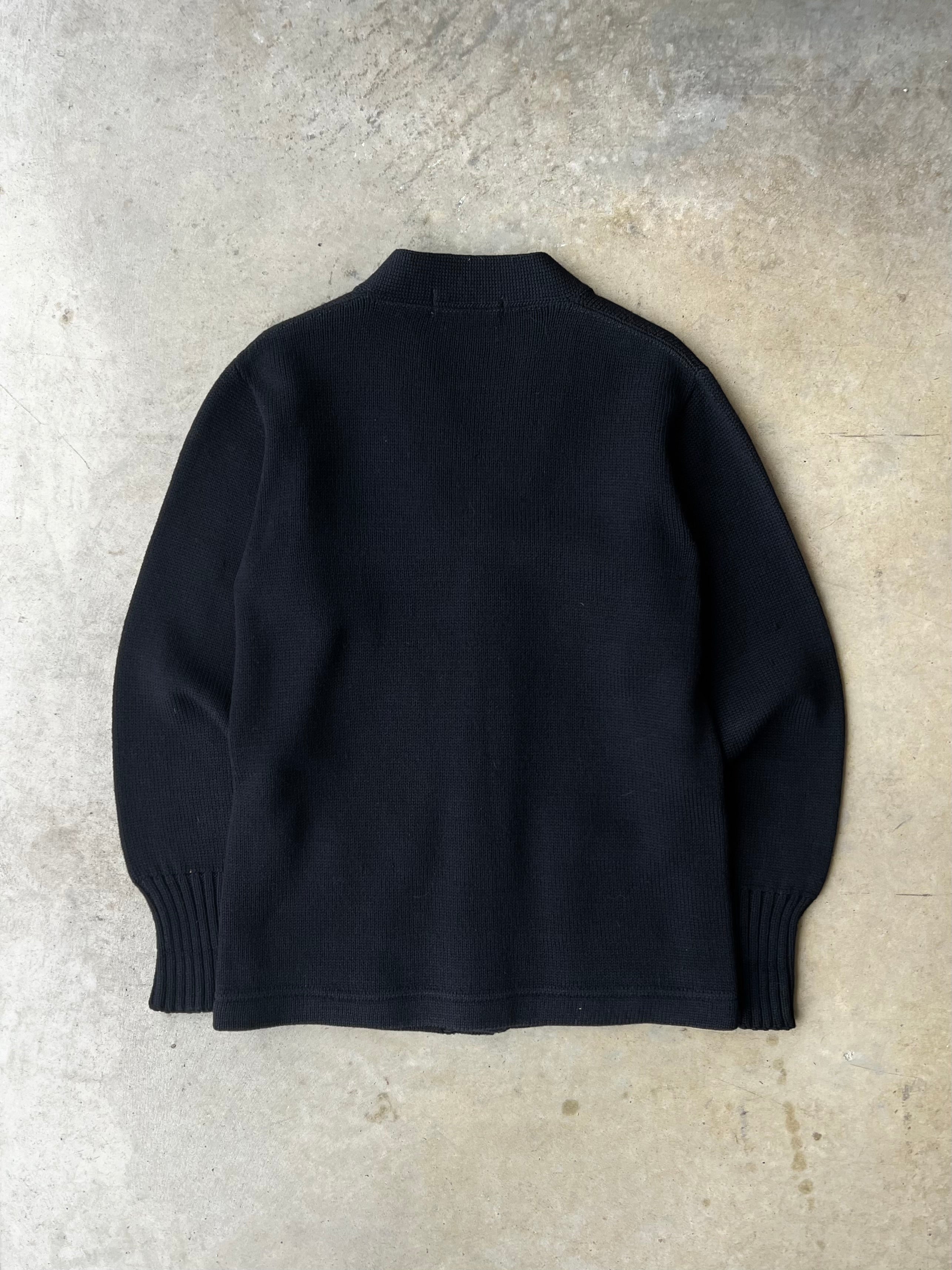 Vintage 1950s Black Wool Cardigan - (S)