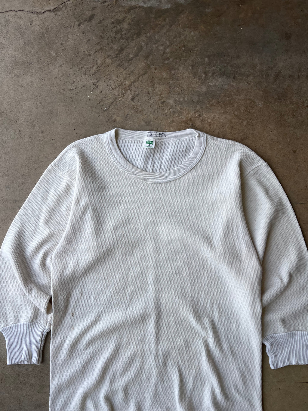 Vintage 1970s Hanes White Thermal - (L)