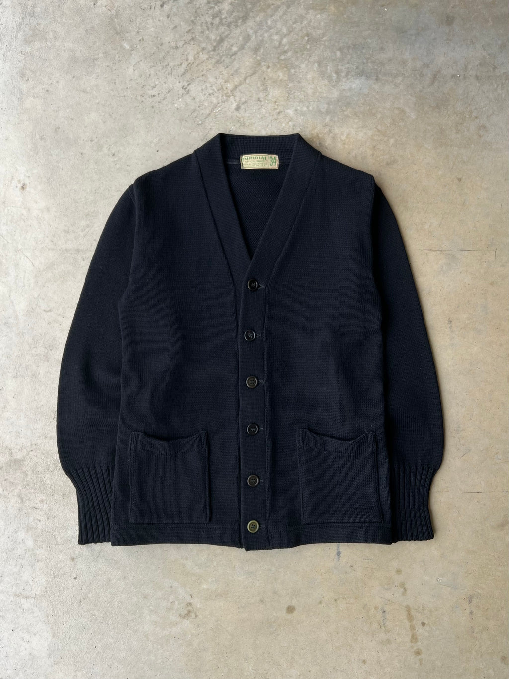 Vintage 1950s Black Wool Cardigan - (S)