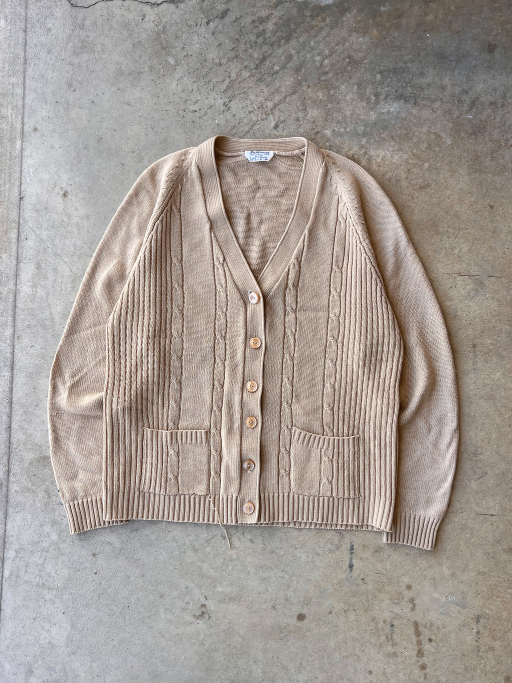 Vintage Tan Buttoned Cardigan - (M)
