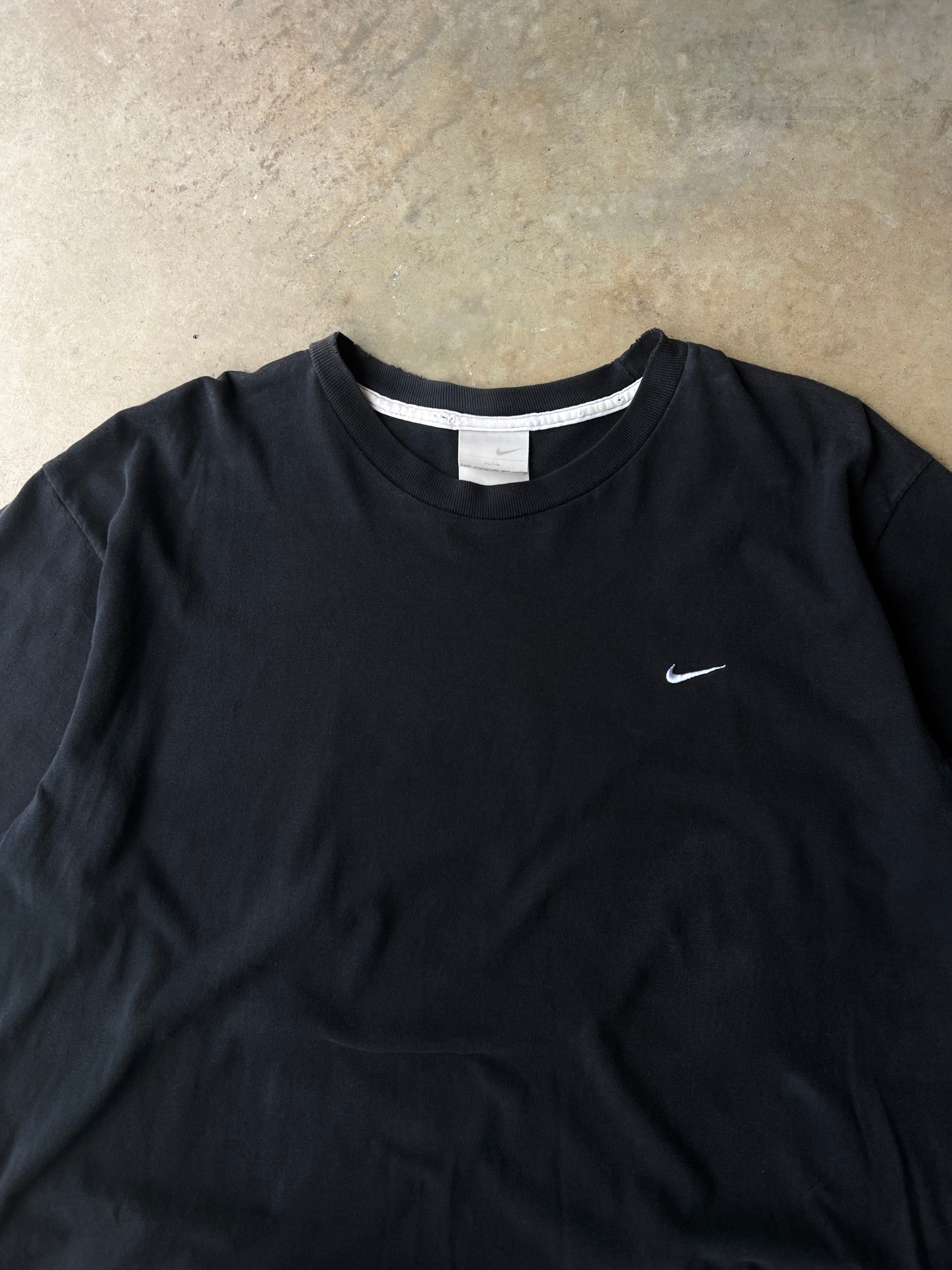 Vintage 00s Black Nike Side Check T-Shirt - (2XL)