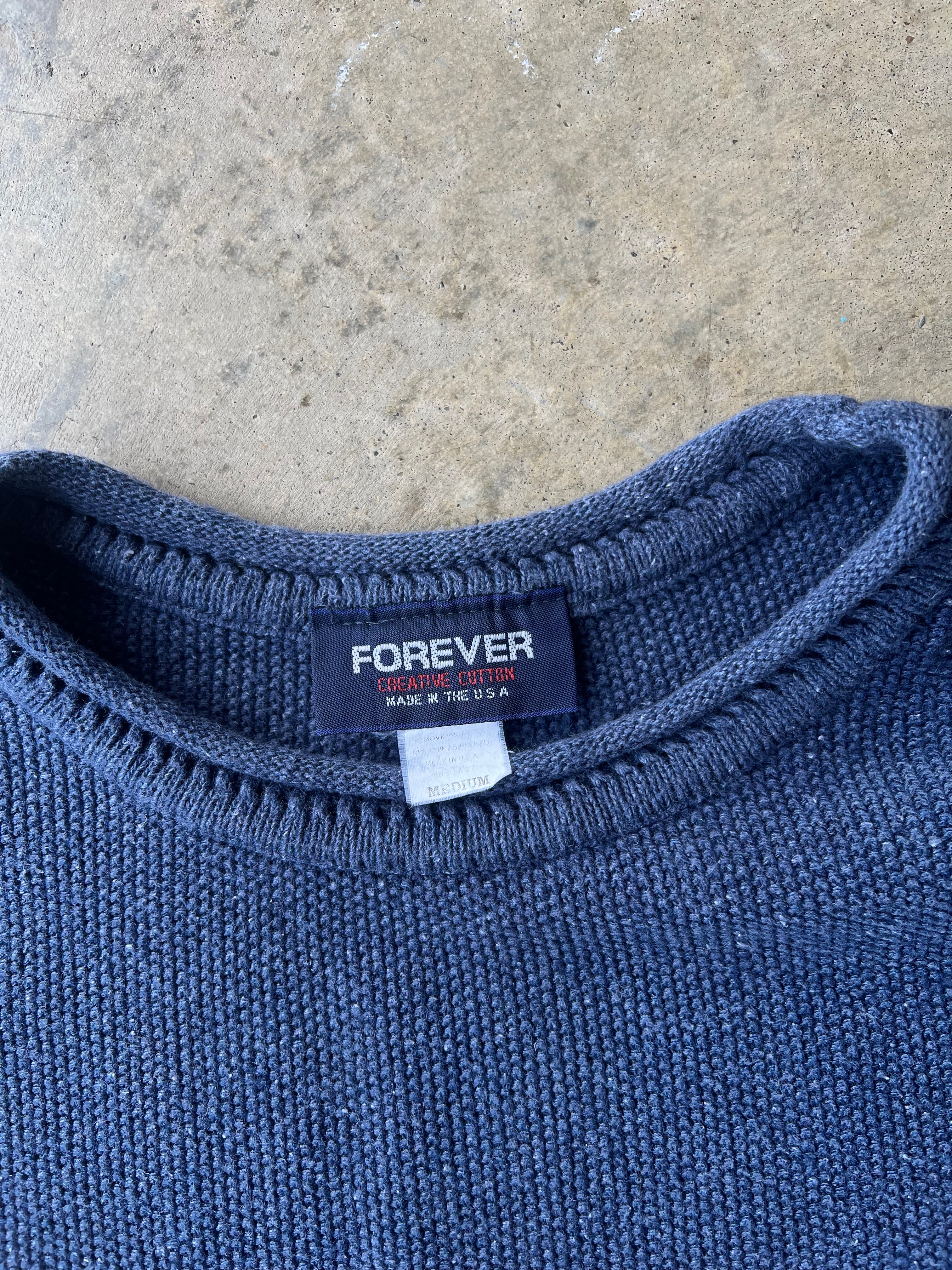 Vintage 1990s Blue Roll Neck Sweater - (M)