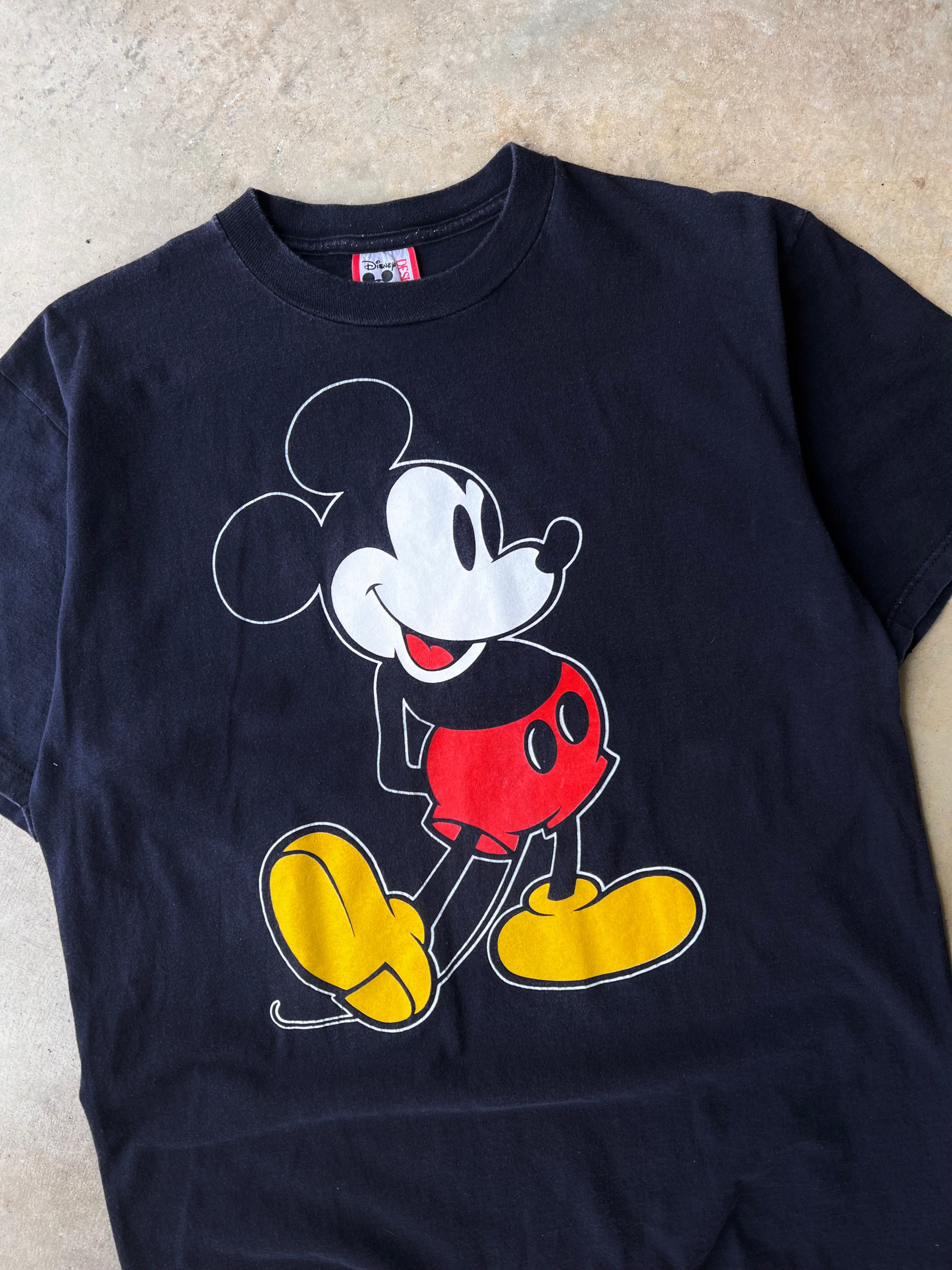Vintage 1990s Black Mickey Mouse T-Shirt - (L)