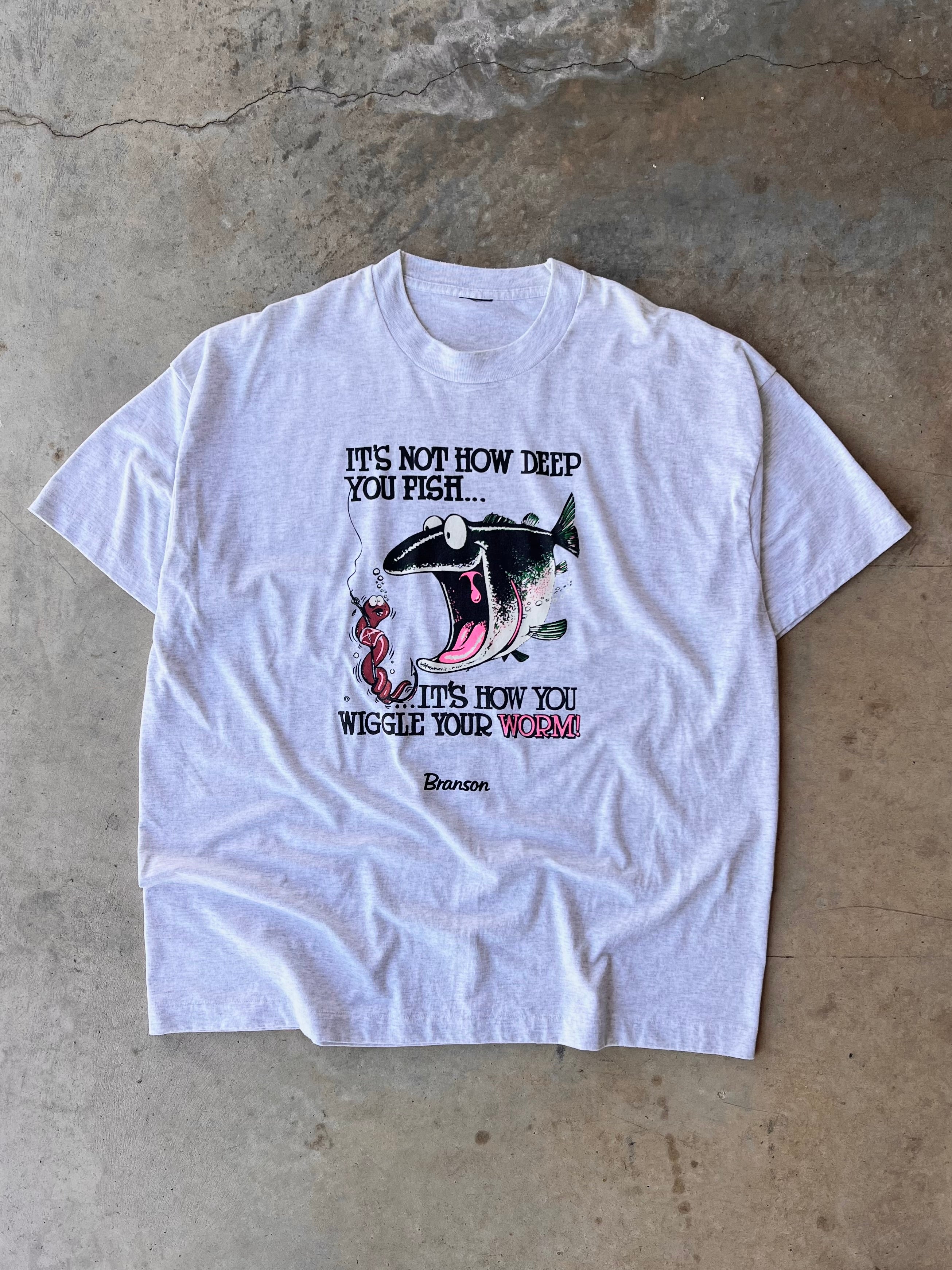 Vintage 1990s Funny Fish T-Shirt - (2XL)