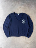 Vintage 1960s Navy Bulldogs V-Neck Sweater - (L)