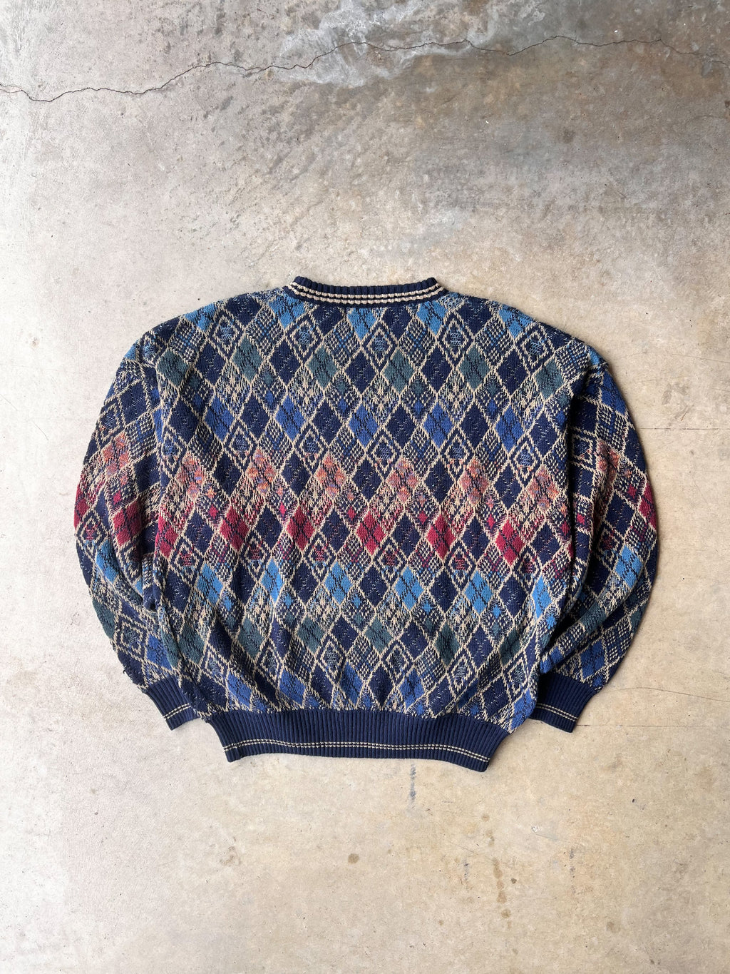 Vintage 1990s Patterned Earth Tone Sweater - (L)