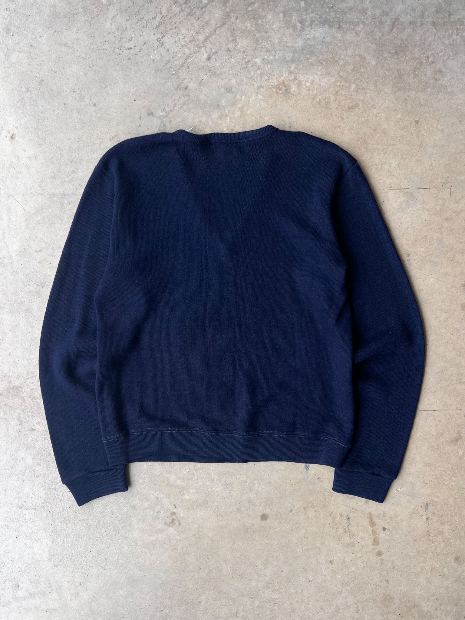 Vintage 1960s Navy Bulldogs V-Neck Sweater - (M)