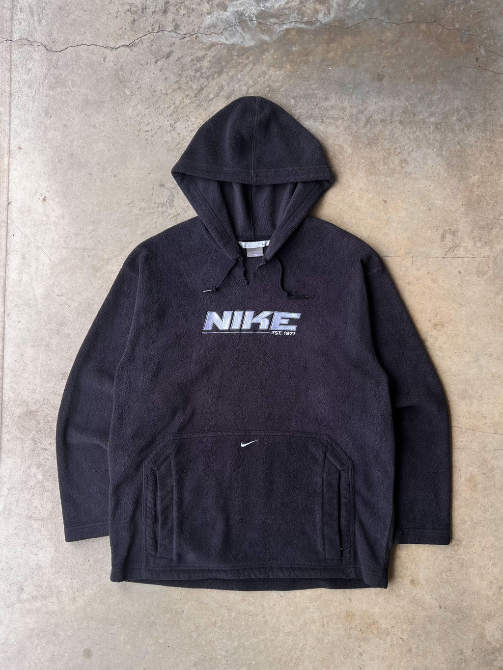 Vintage 00s Nike Black Fleece Center Swoosh Hoodie - (M)