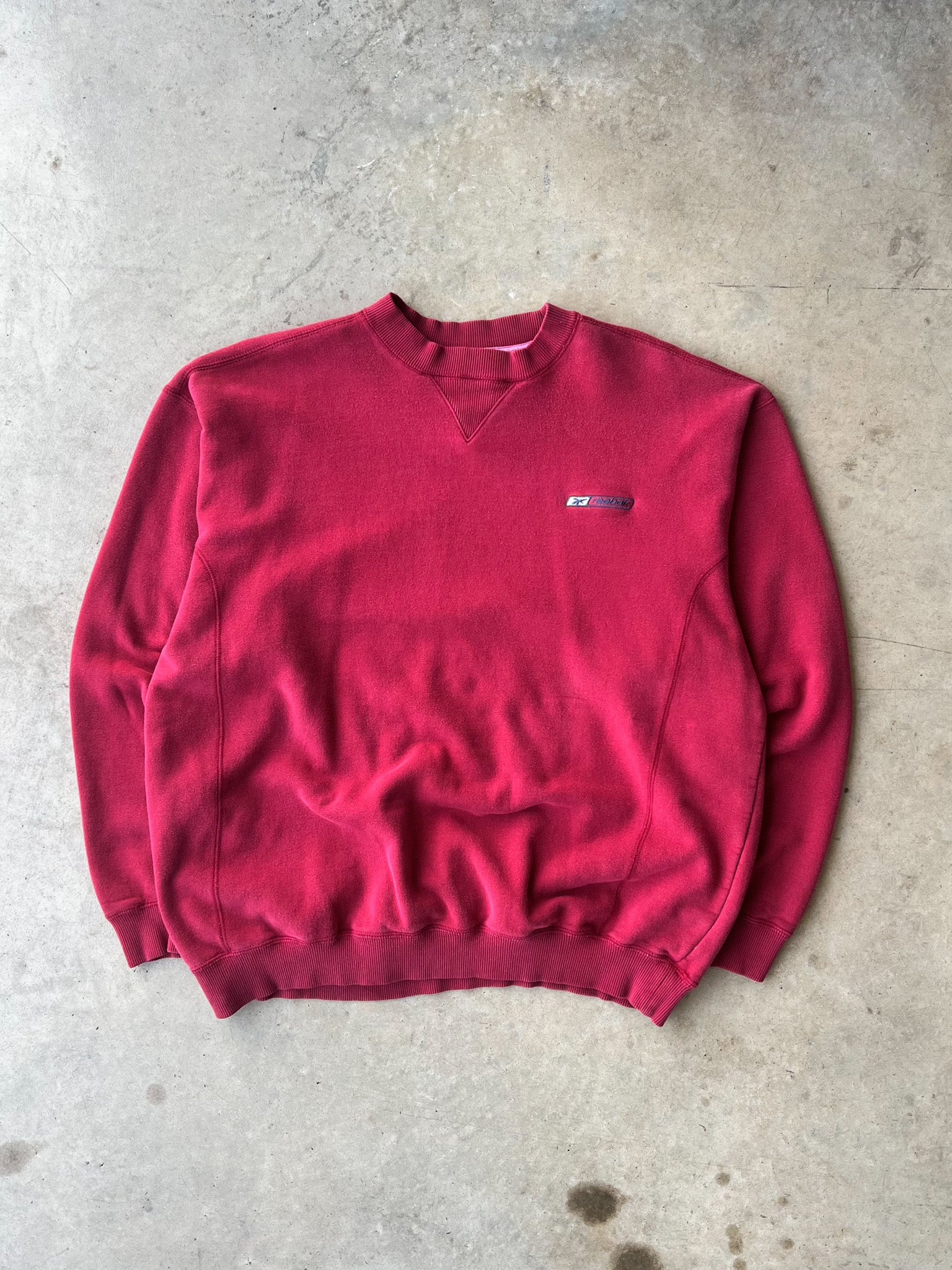 Vintage 2000s Burgundy Reebok Embroidered Sweatshirt - (XL)