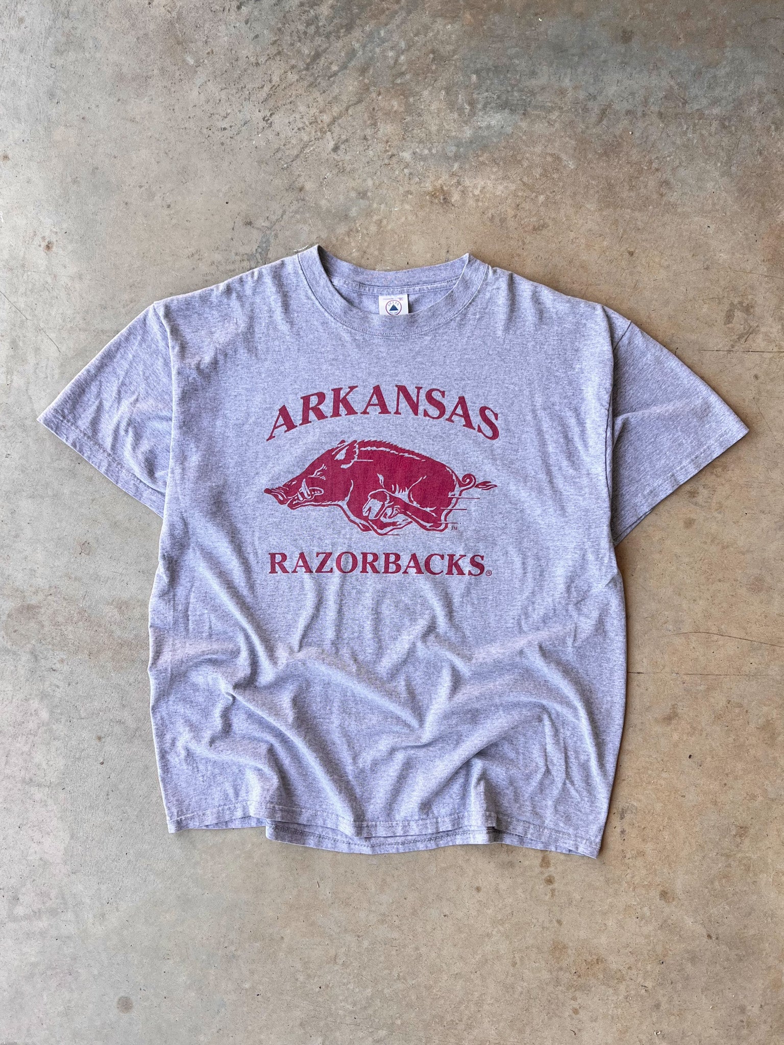 Vintage Arkansas Razorbacks Grey T-Shirt - (XL)